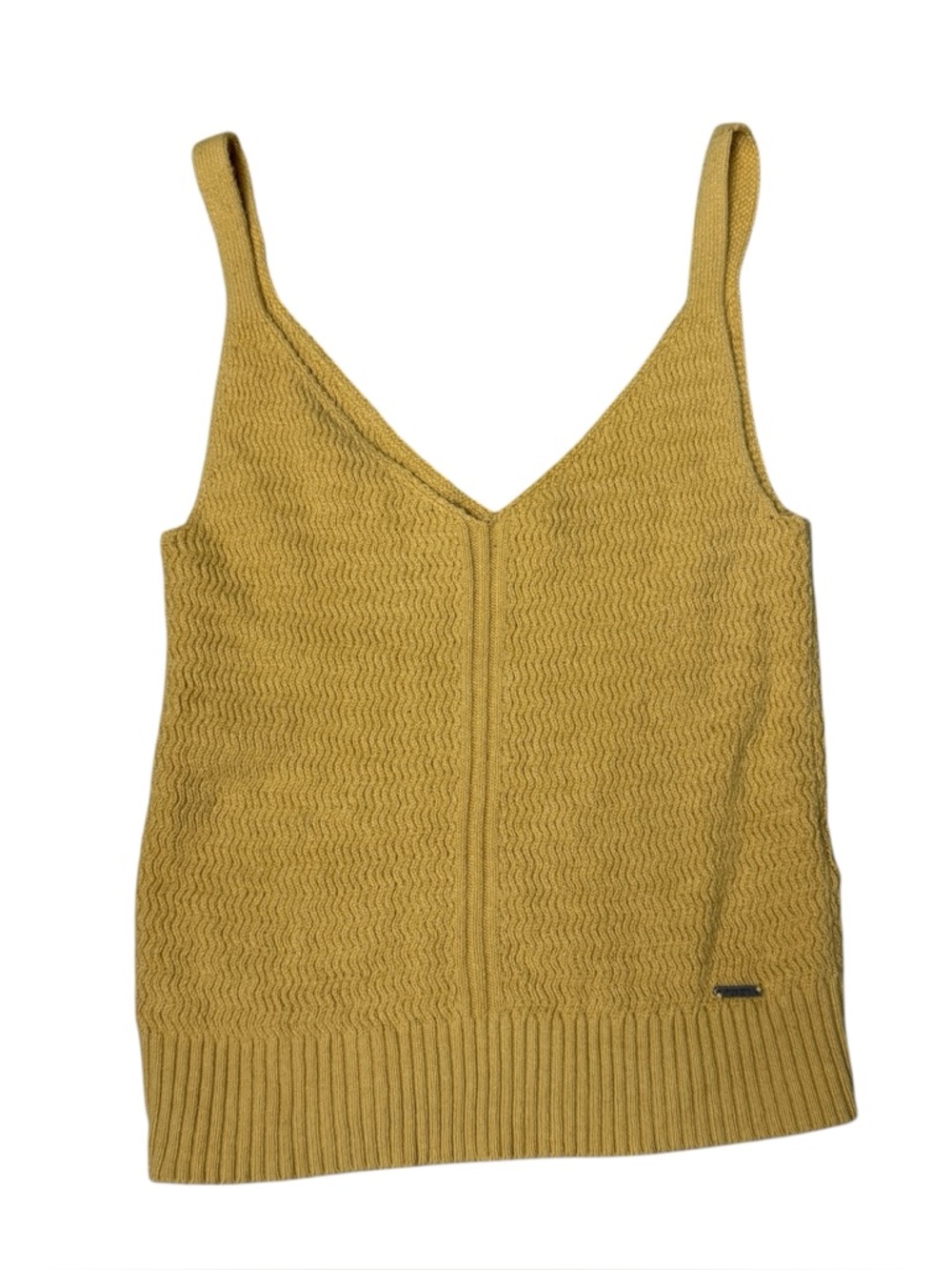 Abercrombie & Fitch Knit Tank v neck mustard golden yellow